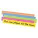 pac1733bn sentence strips assorted 5 colors 1-1/2 ruled 3 x 24 100 strips per pack 2 packs