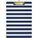 Acrylic Clipboard Blue White Stripe A4 Letter Size Clipboards for Students Kids Officers Workers Silver Clip Size 12.5 x 9 Inches