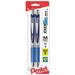 Pentel EnerGel RTX Retractable Liquid Gel Pen (0.7mm) Metal Tip Medium Line Blue (Pack of 6)