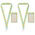 2 Sets Card Sleeves Card Protector Sleeves Lanyard Card Holder Card Sleeve Credit Card Holder School Id Card Cover Lanyard Certificate Holder Documents Work Permit Card Cover (plastic) Work Student