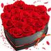 16 Preserved Flower Delivery Prime Fresh Forever Roses in a Box Birthday Gifts for Women Mother s Day and Valentine s Day-Red Roses