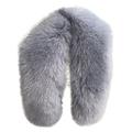 Huanledash Faux Fur Collar Fashionable Bushy DIY Soft Women Faux Fox Fur Collar Winter Coat Hood Decor for Daily Life
