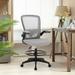 Dkelincs Mesh Drafting Chair Tall Office Chair Ergonomic Computer Desk Chair Adjustable Task Chair with Foot Ring Gray