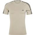ADIDAS Herren Shirt Techfit 3-Streifen Training, Größe XL in Grau