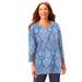 Plus Size Women's Suprema® Feather Together Tee by Catherines in Sky Blue Medallion (Size 4X)