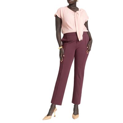 Plus Size Women's The Ultimate Stretch Work Pant by ELOQUII in Vineyard Wine (Size 14)