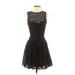 Armani Exchange Casual Dress - Mini: Black Jacquard Dresses - Women's Size 2