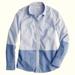 J. Crew Tops | J. Crew Women's Blue Cotton Chambray Color Block Oxford Button Down Shirt | Color: Blue | Size: 10