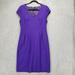 J. Crew Dresses | J. Crew Dress Womens 10 Purple Wool Blend Cap Sleeve V Neck Zip Back Sheath | Color: Purple | Size: 10