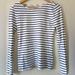 J. Crew Tops | J. Crew Women White And Navy Stripe Long Sleeve Artist Tee | Color: Blue/White | Size: Xs