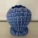 Anthropologie Accents | Anthropologie Vintage Hollywood Regency Coastal Shell Vase Cachepot Blue Glaze | Color: Blue/White | Size: 4.5"L X 3.25"W X 6"H