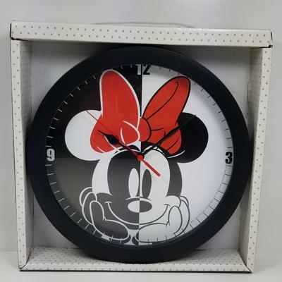 Disney Wall Decor | Disney Minnie Mouse Wall Clock Office Home Wall Decor 9.5 Inches- | Color: Black/Red | Size: Os