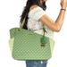 Michael Kors Bags | Michael Kors Jet Set Travel Large Chained Tote Shoulder Bag Mk Green Multi | Color: Cream/Green | Size: Os