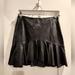 Zara Skirts | Faux Leather Ruffle Mini Skirt | Color: Black | Size: Xs