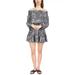 Michael Kors Dresses | Michael Kors Printed Crinkle Off-The-Shoulder Mini Dress Black Size Xl Msrp $140 | Color: Black | Size: Xl