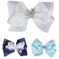 Disney Accessories | 3 Nwt Disneys Frozen 2 Large Hair Bows Embellished Sparkly Salon Clip | Color: Blue/White | Size: Osg