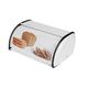 jiuzcare Bread Bin Bread Storage Containers Stainless Steel Bread Bin with Lid Bread Box for Kitchen Roll Top Bread Bin, 36 x 24.5 x 16 cm, White