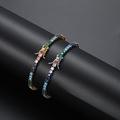ONDIAN 3Mm Colorful Stones Bracelet 7Inch 8Inch Brass Bracelet Femal Jewelry-Hot Stamping,19Cm