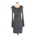 Ro & De Casual Dress - Sheath: Gray Solid Dresses - Women's Size Small