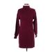 Line & Dot Casual Dress - Sweater Dress: Burgundy Dresses - Women's Size Small