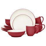 Noritake Colorwave 16-Piece Coupe Dinnerware Set, Service for 4 Ceramic/Earthenware/Stoneware in Red/Indigo | Wayfair 8045-B16C