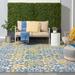 White Rectangle 8' x 11' Indoor/Outdoor Area Rug - Winston Porter Mappsville Blue/Ivory Indoor/Outdoor Area Rug Polypropylene | Wayfair