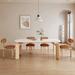 Orren Ellis Log cream style light luxury modern home rock slab rectangular dining table & chair combination in Brown/White | Wayfair