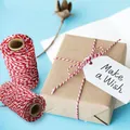 Rouleau de corde en coton deux couleurs 100 mètres/rouleau ficelle pour emballage de cadeau