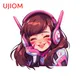 UJIOM-Autocollants muraux d'anime mignon Overwatch D.Va décoration de chambre climatiseur