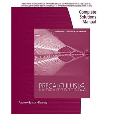 Precalculus Complete Solutions Manual Mathematics for Calculus th Edition