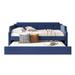 Twin sofa daybed Blue day bed Linen daybed with trundle