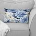 Designart "Floral Blue And White Victorian Pattern" Floral Printed Throw Pillow