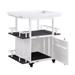 3 Shelves bar cart White rolling carts Metal kitchen cart