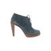 Cole Haan Heels: Teal Solid Shoes - Women's Size 8 1/2 - Round Toe