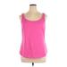 Nic + Zoe Tank Top Pink Solid Scoop Neck Tops - Women's Size X-Large