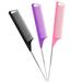 Rat Tail Combs Parting Comb: 3Pcs Rat Tail Comb Set Long Steel Pin Rat Tail Teasing Comb Hair Combs for Salon Hair Stylist Tail Combs Metal Parting Combs for Women(Purple|Black|Pink)