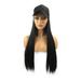 One-piece 65cm Long Straight Wig Cap Long Straight Wig Cap 25 Inch Long Hair Baseball Cap Ball Caps Casual Hat Wig
