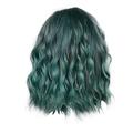 Xipoxipdo European And American Style Gradient Green Shoulder Length Short Curly Ladies High Temperature Silk Wig Hair Cover For Festival Party 35cm / 14inches