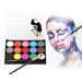 Face Paint Kit Professional Water Based Body Paint 15 Colors Washable Non-Toxic Paints 2 Paintbrush for Kid Sensitive Skin Costume Makeup Party Supplies