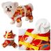 FITYLE Chinese New Year Dog Costume Dog Tang Costume Pet Costume Dog Knot Buttons Coat for Cats Holiday Chinese New Year Celebration