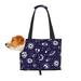 TEQUAN Foldable Dog Purse Carrier Collapsible Cartoon Blue Space Rocket Prints Pet Travel Tote Bag for Small Cat Puppy Waterproof Dog Soft-Sided Carriers