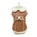 Walbest Cute Dog Clothing Stylish Pet Cotton Coat for Small Medium Dogs Button Closing with Traction Rope Buckle Thickened Wear Indoor Outdoor