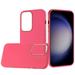 Designed for Samsung Galaxy S23 FE /Fan Edition 5G Slim Fit Classic Hybrid Around Rubber Gel Slick Hard PC Silicone TPU Chromed Button Phone Case Cover [Hot Pink]