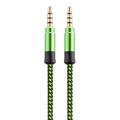 3.5mm 1.5m Audio Cable Nylon Auxiliary Cable Male To Male Stereo Hi-Fi For Headphones Car Home Stereo Speakers Compatible