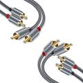 2X RCA Stereo Cable [6Ft/1.8M Dual Shielded Gold-Plated] 2RCA Male to 2RCA Male Stereo Audio Cable for Home Theater