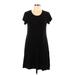 Mix by 41 Hawthorn Casual Dress - A-Line Scoop Neck Short sleeves: Black Print Dresses - Women's Size Large