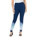 Plus Size Women's Placement-Print Legging by Roaman's in Navy Dip Dye (Size 22/24)