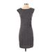 Ann Taylor LOFT Casual Dress - Sheath Crew Neck Short sleeves: Black Dresses - Women's Size Small