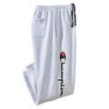 Men's Big & Tall Champion® fleece logo pants by Champion in Oatmeal Heather (Size XLT)