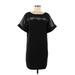 Jessica Simpson Casual Dress - Shift Scoop Neck Short sleeves: Black Print Dresses - Women's Size Medium